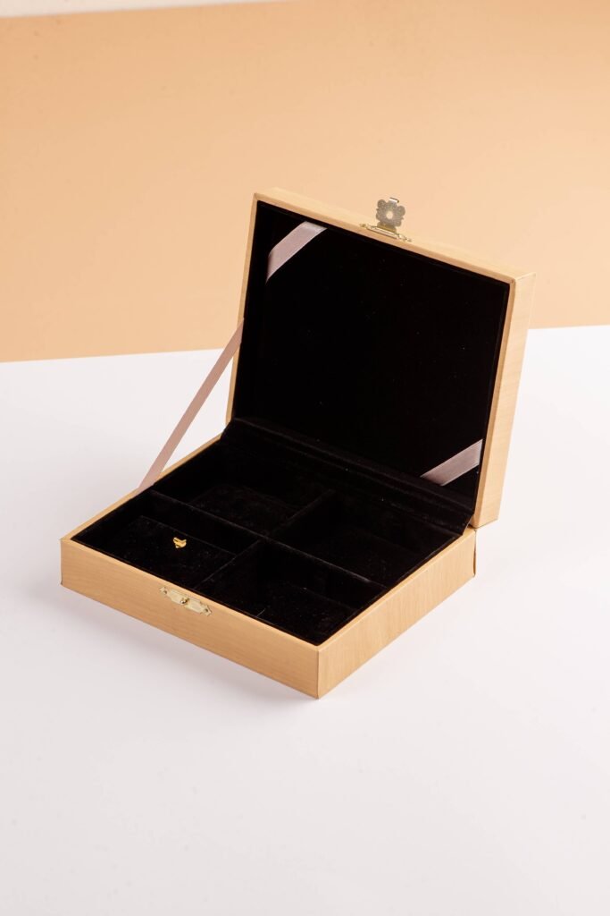 Riley Eco-Friendly Packaging – Custom wood jewelry box with paper and velvet by manufacturer