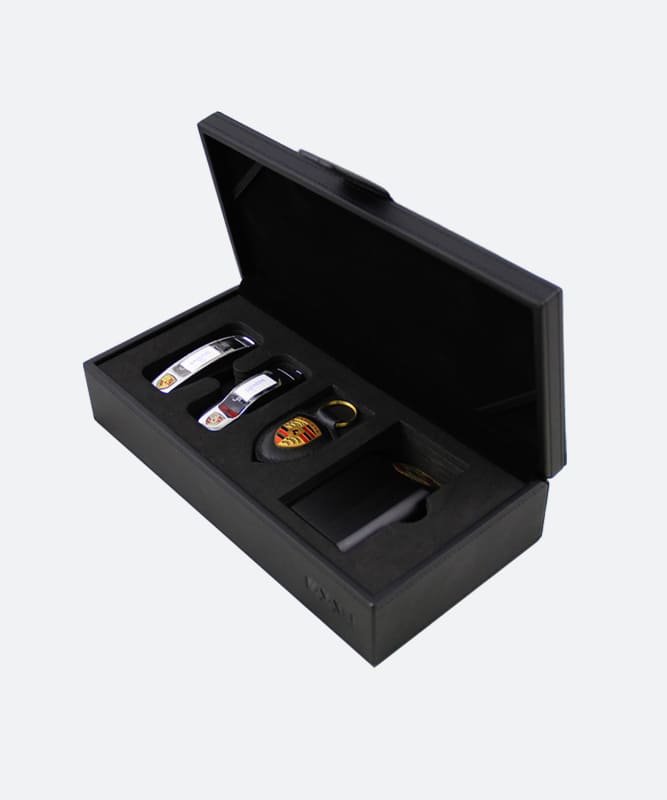 Tesoro Automotive - Custom black car key box with leather and velvet by manufacturer